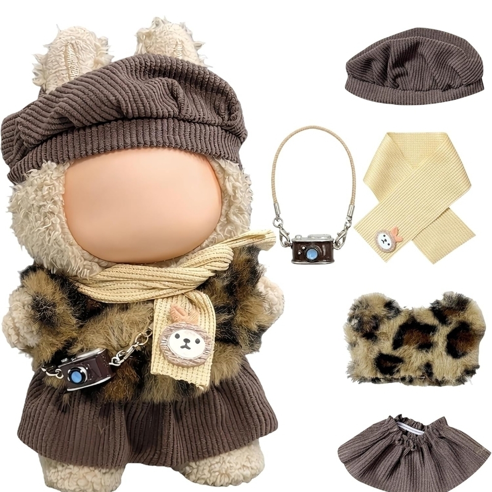 Labubu  Brown Outfit and Accessories
